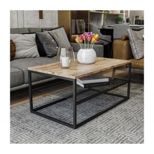 Table basse Asude - 95 x 55 x 43 cm - pin et noir