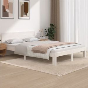 VidaXL Cadre de lit pour matelas 140x200 cm en bois, couleur blanc