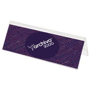 Archivo 2000 Porte nom chevalet de table double face - 30 x 11 cm - Transparent