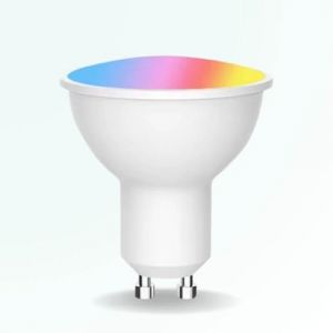 Ampoule spot connect&eacute; LED GU10 WIFI - 5W - RGBW