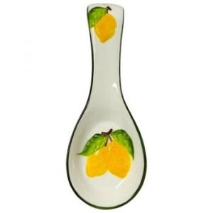 Signes Grimalt Repose-cuill&egrave;re en c&eacute;ramique motif citron, accessoire d&eacute;coratif pour ustensiles de cuisine