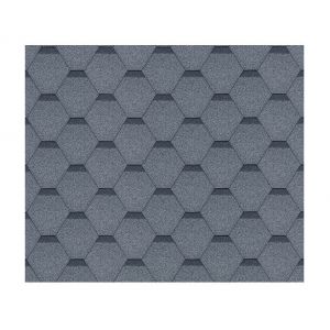 Image de Lot de bardeaux bitumineux Hexagonal Rock H550GREY, couleur gris - bitume toiture Timbela M550 pour chalet de jardin