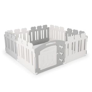 Coast 8-Panel Pet Run Shed 154x154x61 cm Grey - Clôture sécurisée pour petits animaux