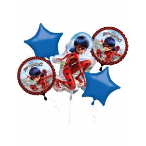 Image de Bouquet de 5 ballons aluminium Ladybug