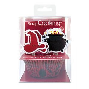 Scrapcooking Caissettes + Cakes toppers - Sorcier - 48 pcs