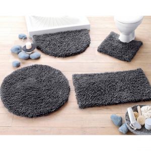 Tapis de bain coton longues mèches 1500g/m2 - Anthracite