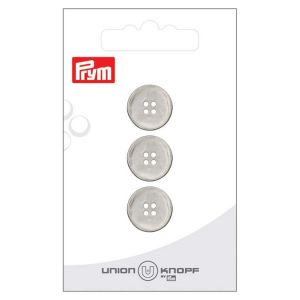 Prym Boutons Rond En M&eacute;tal 4 Trous 15mm X3 Argent Mat Gris