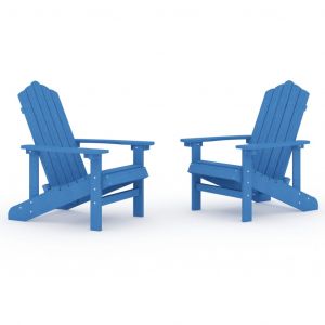 VidaXL Chaises de jardin Adirondack 2 pcs PEHD Bleu aqua