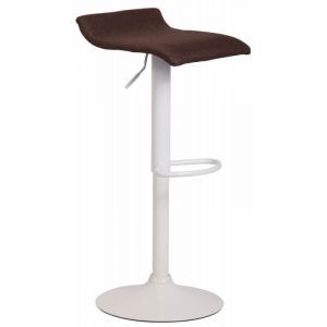 CLP Tabouret de bar Dyn V2 tissu avec pied en m&eacute;tal marron Blanc