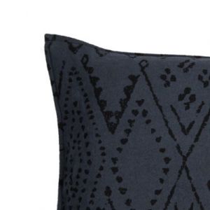 Deko and Co Coussin imprimé Lima Deco&Co bleu et noir L.50 x l.30 cm