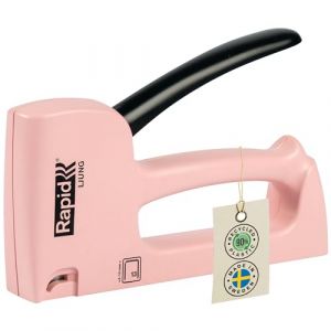 Rapid R13 Ljung - Agrafeuse Tapissier, Fabriquée en Suède, Structure en Plastique 90% Recyclé & Pièces d'Usure 100% Métal, Compatible avec les Agrafes N°13 4-10 mm, Coloris Rose (5001621)