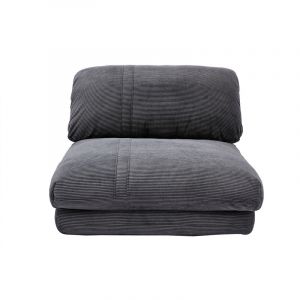 Miliboo Chauffeuse 1 place convertible en tissu velours côtelé gris foncé spencer