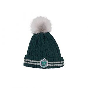 Cinereplicas Harry Potter - Pompon Bonnet - Licence Officielle - Maison Serpentard - Vert et Gris