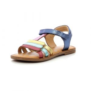 Kickers Sandales Cuir Diamanto Bleu - Couleur Bleu - Taille 32