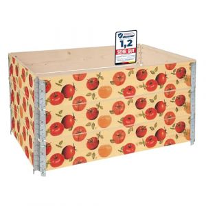 Garronda Cadre Potager en Bois imprimé 120x80x20 cm – Bac de Jardin pour Plantes, Fleurs, Fruits et légumes, Caisse de Rangement en Bois avec Motif