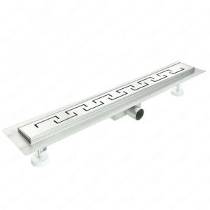 Idralite - Caniveau de douche &agrave; l'italienne en acier inox avec grille fa&ccedil;onn&eacute;e mod. Doric 70 cm