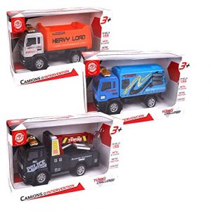 TURBO CHALLENGE - Camion de S&eacute;curit&eacute; - V&eacute;hicules de S&eacute;curit&eacute; - 020345 - V&eacute;hicule R&eacute;tro-Friction - Mod&egrave;le Al&eacute;atoire - M&eacute;tal - Jouet Enfant - Voiture - &Agrave; Partir de 3 Ans