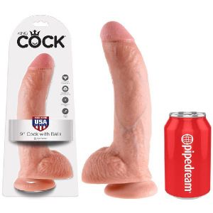 King cock 23 cm Gode avec testicules couleur chair