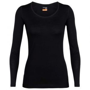 Icebreaker Women&acute;s 200 Oasis L/S Scoop - Sous-v&ecirc;tement m&eacute;rinos taille XS, noir