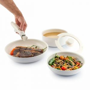 Innova Goods Set de poêles Set d'ustensiles de cuisine antiadhésifs avec poignée amovible, ustensiles de cuisine avec couvercles, tous types de cuisines et four, passent au lave-vaisselle et au four