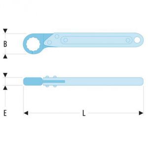 Facom 70A.7 - Clés à tuyauter droites avec toile métriques