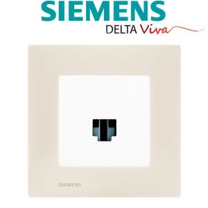 Siemens Prise RJ45 Blanc Delta Viva + Plaque Beige