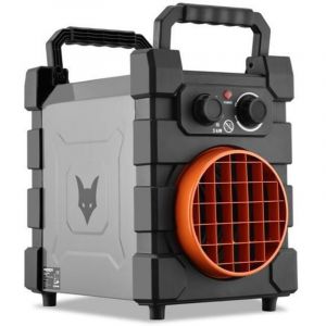 Fuxtec Chauffage &eacute;lectrique 1500 W / 3000 W FX-EH3 &ndash; thermostat m&eacute;canique &ndash; IP24 &ndash; radiateur d&rsquo;appoint m&eacute;tal protection contre la surchauffe, compact