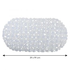 MSV Tapis fond de baignoire - 99 x 39 cm - Galet transparent