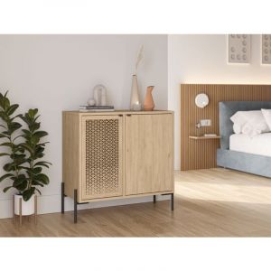Calicosy Commode 2 portes et pieds en métal Inca - L80 cm