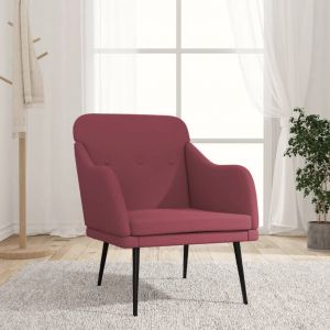 VidaXL Fauteuil Rouge bordeaux 63x76x80 cm Tissu