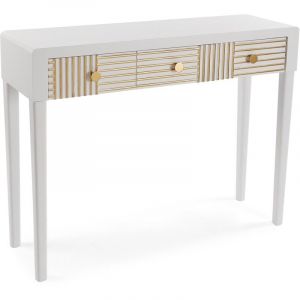 Versa Console Eclipsia de style provençal dimensions (h x l x l) 80,0 x 31 x 101 cm, blanc