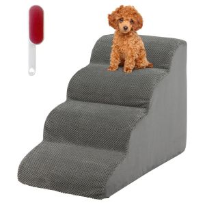 Coast Dog Stairs 4 Steps Anti-skid Pet Stairs for Dogs and Cats 72x41x51 cm Grey