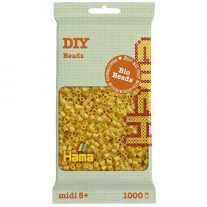 HAMA Perles &agrave; repasser Bio midi, sachet, jaune p&acirc;le