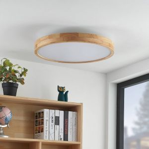 Lindby Lanira plafonnier LED en chêne, 60 cm