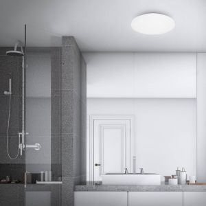 BRILONER - plafonnier LED, plafonnier LED salle de bain, IP44 anti-éclaboussures, lampe de salle de bain, lumière blanche chaude, 400 mm, blanc
