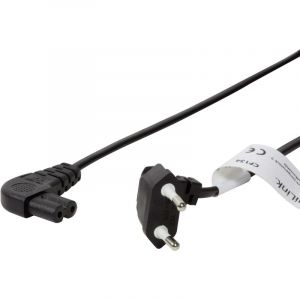 Logilink Alimentation Câble de raccordement [1x fiche Euro mâle - 1x Prise mâle C8] 0.75 m Noir