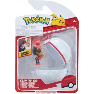 Jazwares Pokémon Charbambin et Honor Ball Clip ‘N’ Go - Comprend Une Figurine de Combat de 5 cm et Un Accessoire Honor Ball.