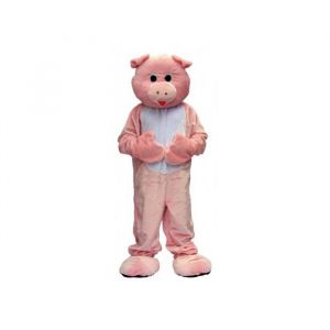 Deguisement cochon rose adulte homme et femme - mascotte luxe taille unique - set big costume geant integral et carte animal