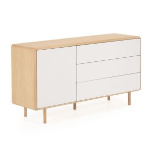 Kave Home Buffet Anielle bois massif placage de frêne 150 x 78 cm