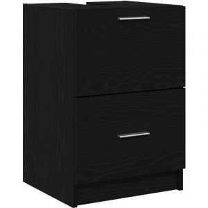 VidaXL Meuble sous-lavabo ch&ecirc;ne noir 40x37x59 cm Bois d'ing&eacute;nierie