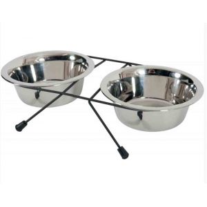 Zolux Support + 2 Bols en inox 1,3 L