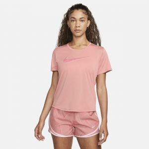 Nike Haut de running &agrave; manches courtes Dri-FIT Swoosh pour femme - Rose - Taille S - Female