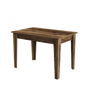Menzzo Table de salle &agrave; manger avec rangement Fiorita L110cm Bois fonc&eacute; - Bois