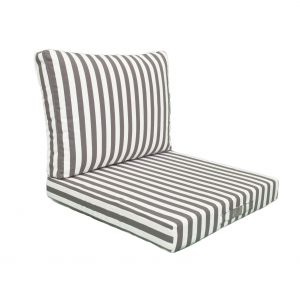 Coussins Pour Salon De Jardin D&eacute;houssable 50x50cm - Rayure Gris Fonc&eacute;