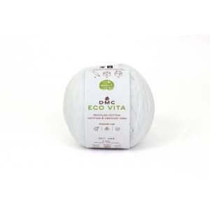 Dmc Pelote de fil à tricoter Eco Vita 3 recyclée blanc n°001 -