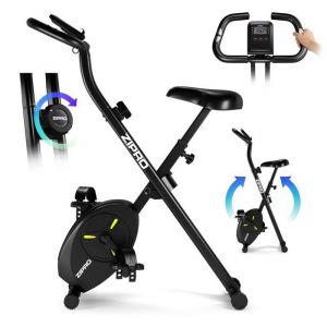 V&eacute;lo dAppartement Pliable ZIPRO Eclipse X - R&eacute;sistance Magn&eacute;tique - LCD Capteurs de Pouls - Fitness & Cardio - Max 110kg - Noir