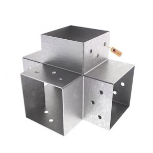 GeZu Impex Connecteur de Poteau Galvanis&eacute; &agrave; chaud 91 x 91 mm attache poteaux pour charpente support pergola raccord
