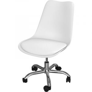 Rendez Vous D&eacute;co Chaise de bureau blanche Skandi - Blanc