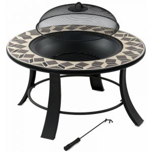 Brasero avec couvercle ø 75 cm Bol à feu avec protection contre les étincelles et tisonnier - Bbq-toro