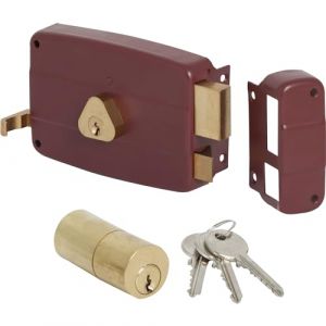 Cisa 50111 Serrure en applique droite pour porte en bois 70 mm